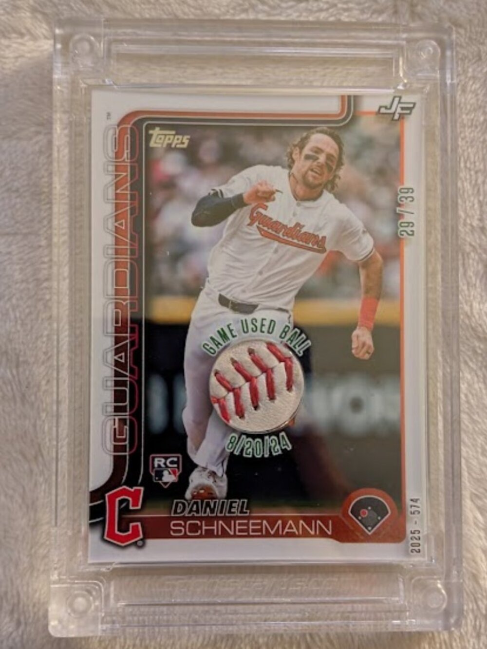 2025 Topps Base RC w/ Game Used Ball DANIEL SCHNEEMANN #574 29/39